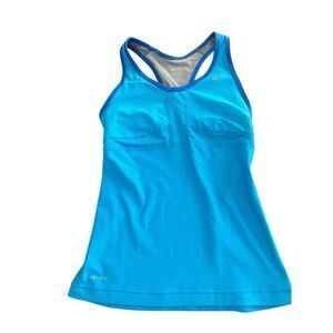 Nike Womens Tank Top Built in Bra Size S Blue Jogging Gym Training Sports size S